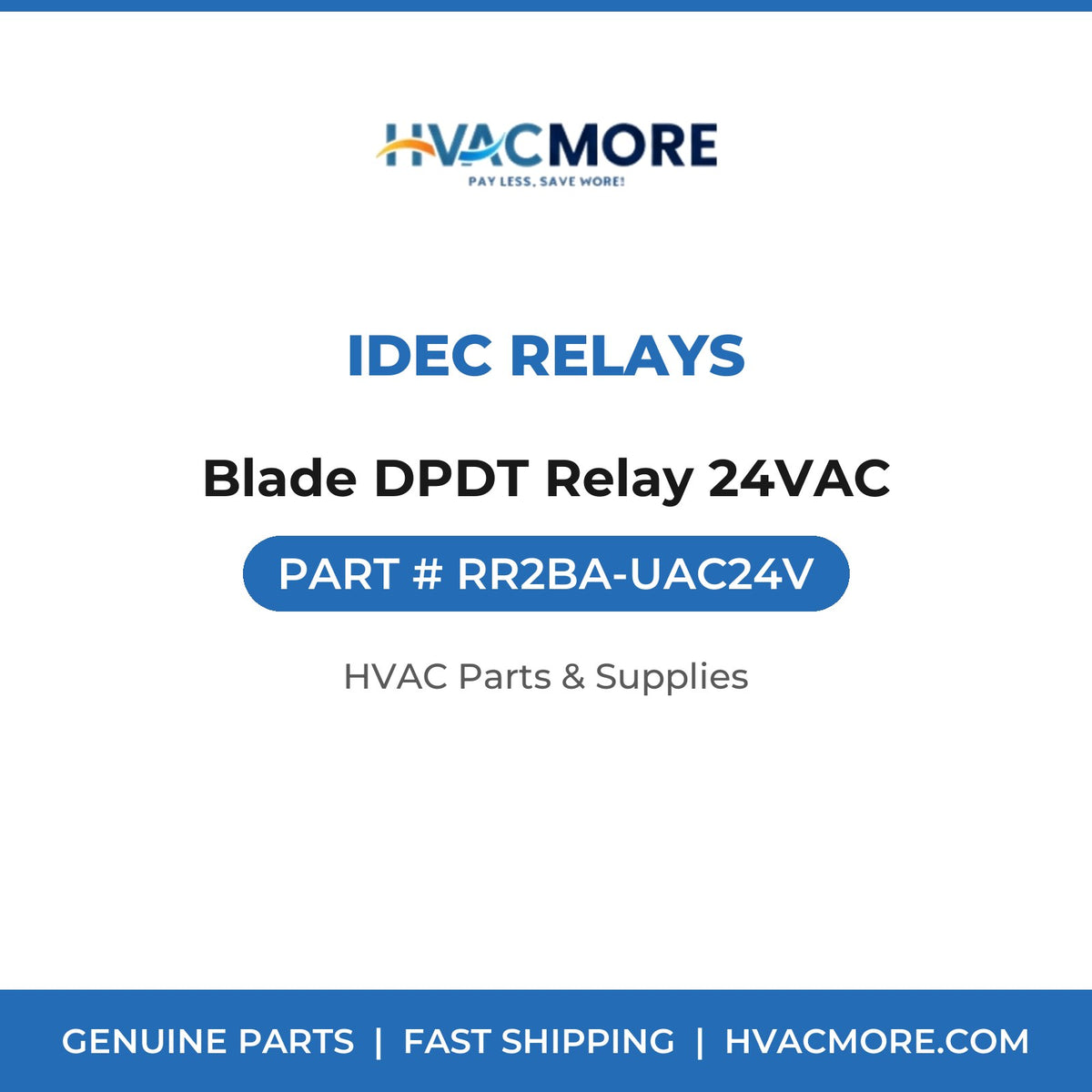 IDEC Relays Blade DPDT Relay 24VAC RR2BA-UAC24V