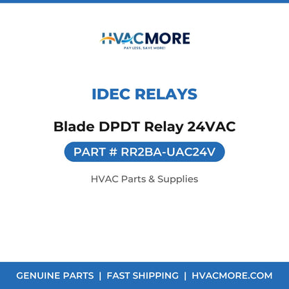 IDEC Relays Blade DPDT Relay 24VAC RR2BA-UAC24V
