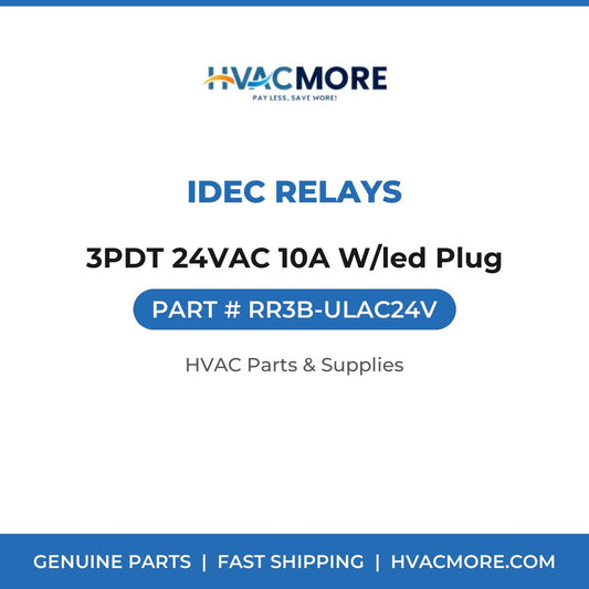 IDEC Relays 3PDT 24VAC 10A W/led Plug RR3B-ULAC24V
