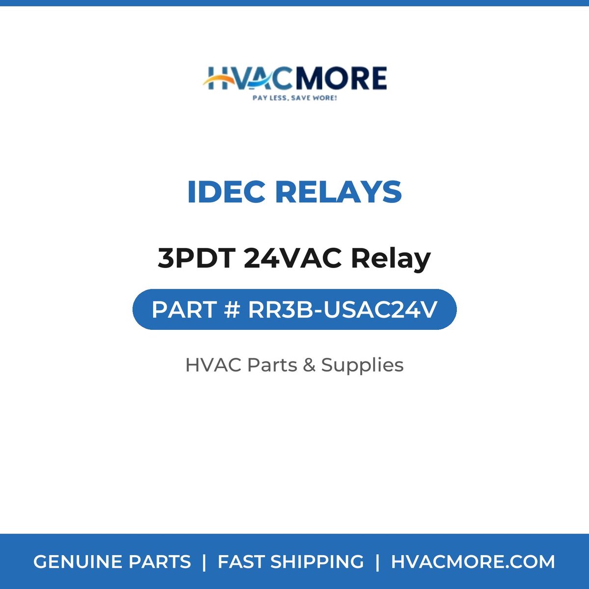 IDEC Relays 3PDT 24VAC Relay RR3B-USAC24V