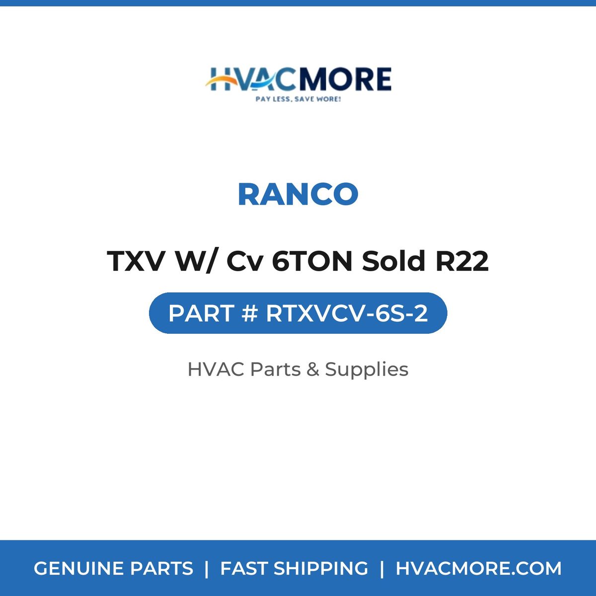 Ranco TXV W/ Cv 6TON Sold R22 RTXVCV-6S-2