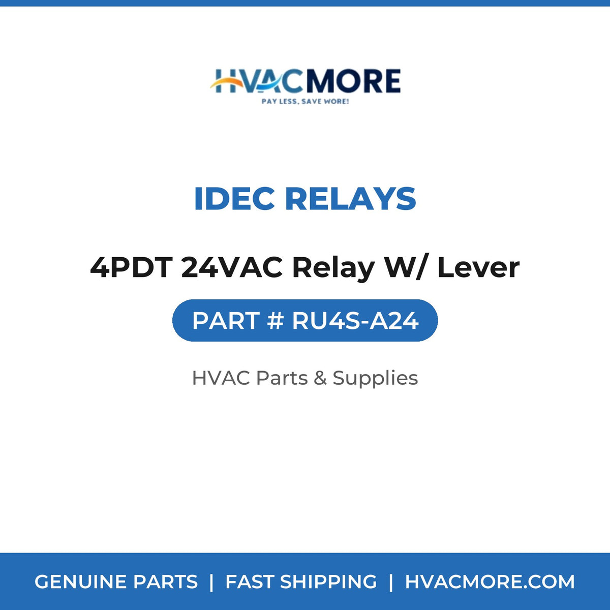 IDEC Relays 4PDT 24VAC Relay W/ Lever RU4S-A24
