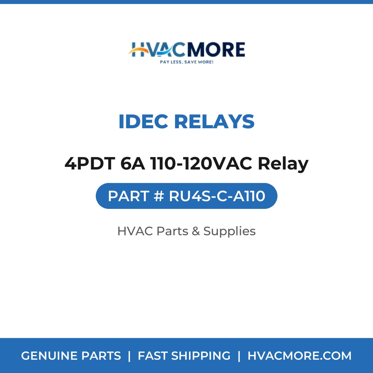 IDEC Relays 4PDT 6A 110-120VAC Relay RU4S-C-A110