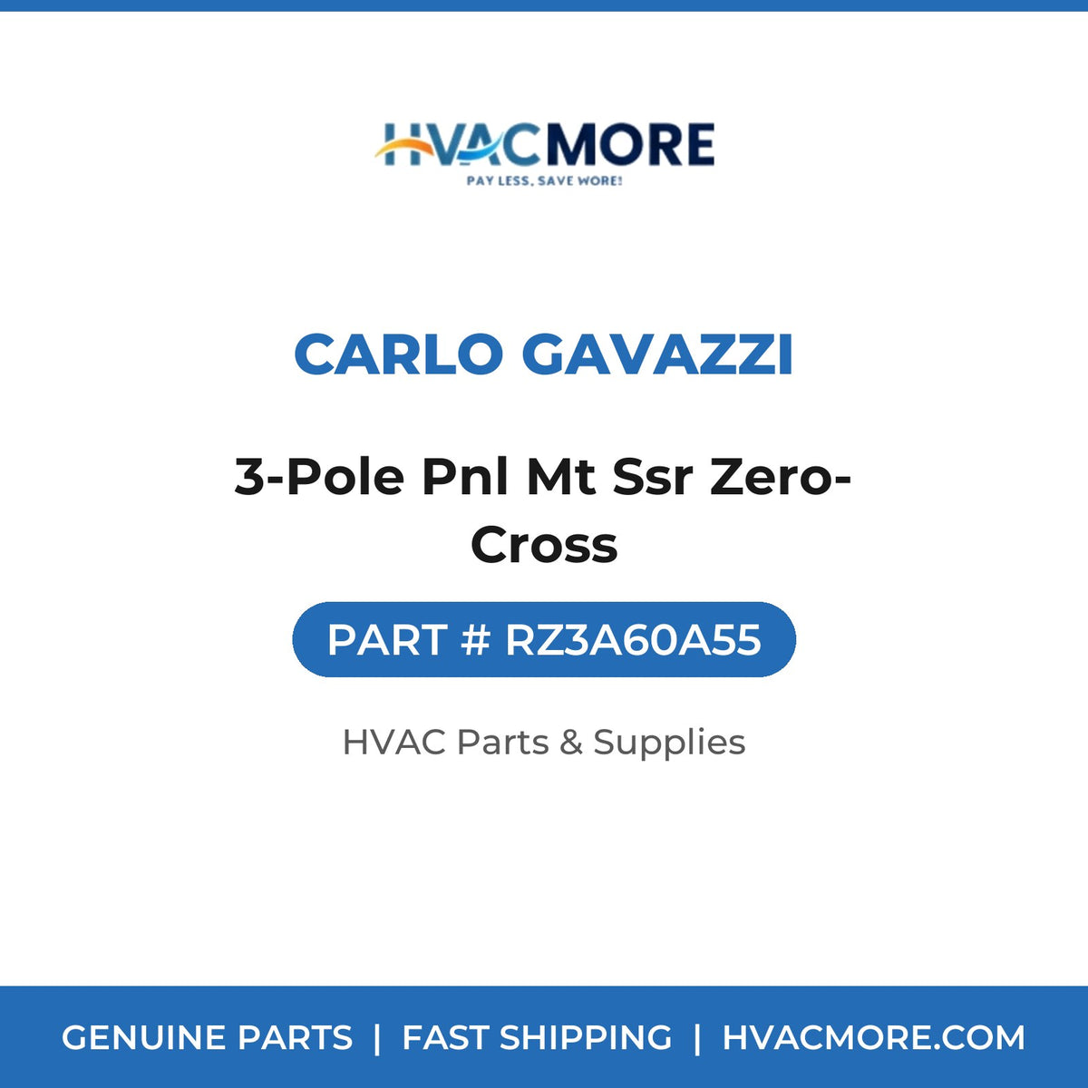 Carlo Gavazzi 3-Pole Pnl Mt Ssr Zero-Cross RZ3A60A55