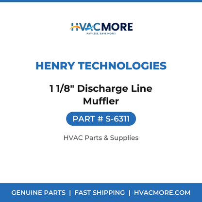 Henry Technologies 1 1/8" Discharge Line Muffler S-6311
