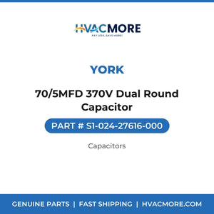 York 70/5MFD 370V Dual Round Capacitor S1-024-27616-000
