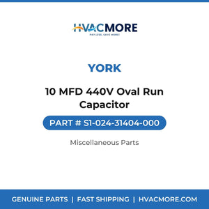 York 10 MFD 440V Oval Run Capacitor S1-024-31404-000