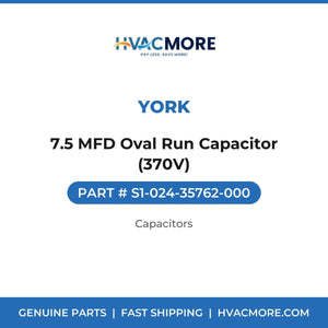 York 7.5 MFD Oval Run Capacitor (370V) S1-024-35762-000
