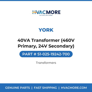 York 40VA Transformer (460V Primary, 24V Secondary) S1-025-19242-700