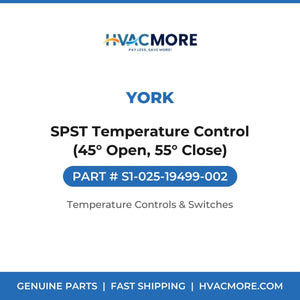 York SPST Temperature Control (45° Open, 55° Close) S1-025-19499-002