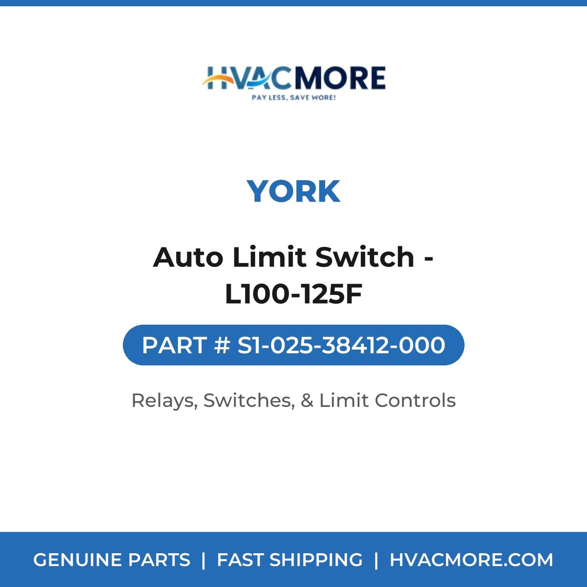 York Auto Limit Switch - L100-125F S1-025-38412-000