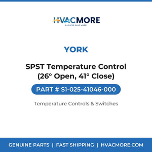 York SPST Temperature Control (26° Open, 41° Close) S1-025-41046-000