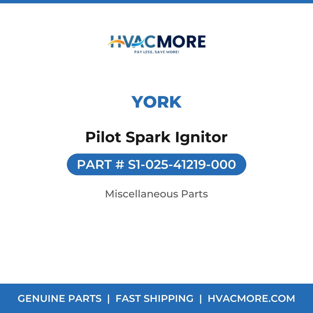 York Pilot Spark Ignitor S1-025-41219-000