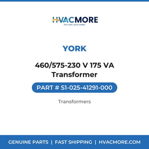 York 460/575-230 V 175 VA Transformer S1-025-41291-000
