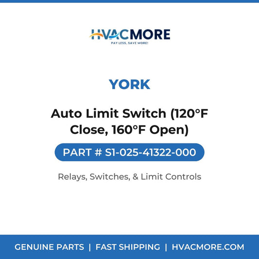 York Auto Limit Switch (120°F Close, 160°F Open) S1-025-41322-000