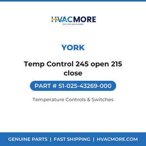 York Temp Control 245 open 215 close S1-025-43269-000