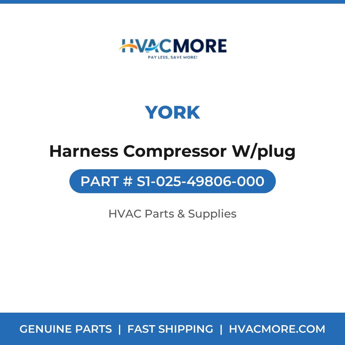 York Harness Compressor W/plug S1-025-49806-000