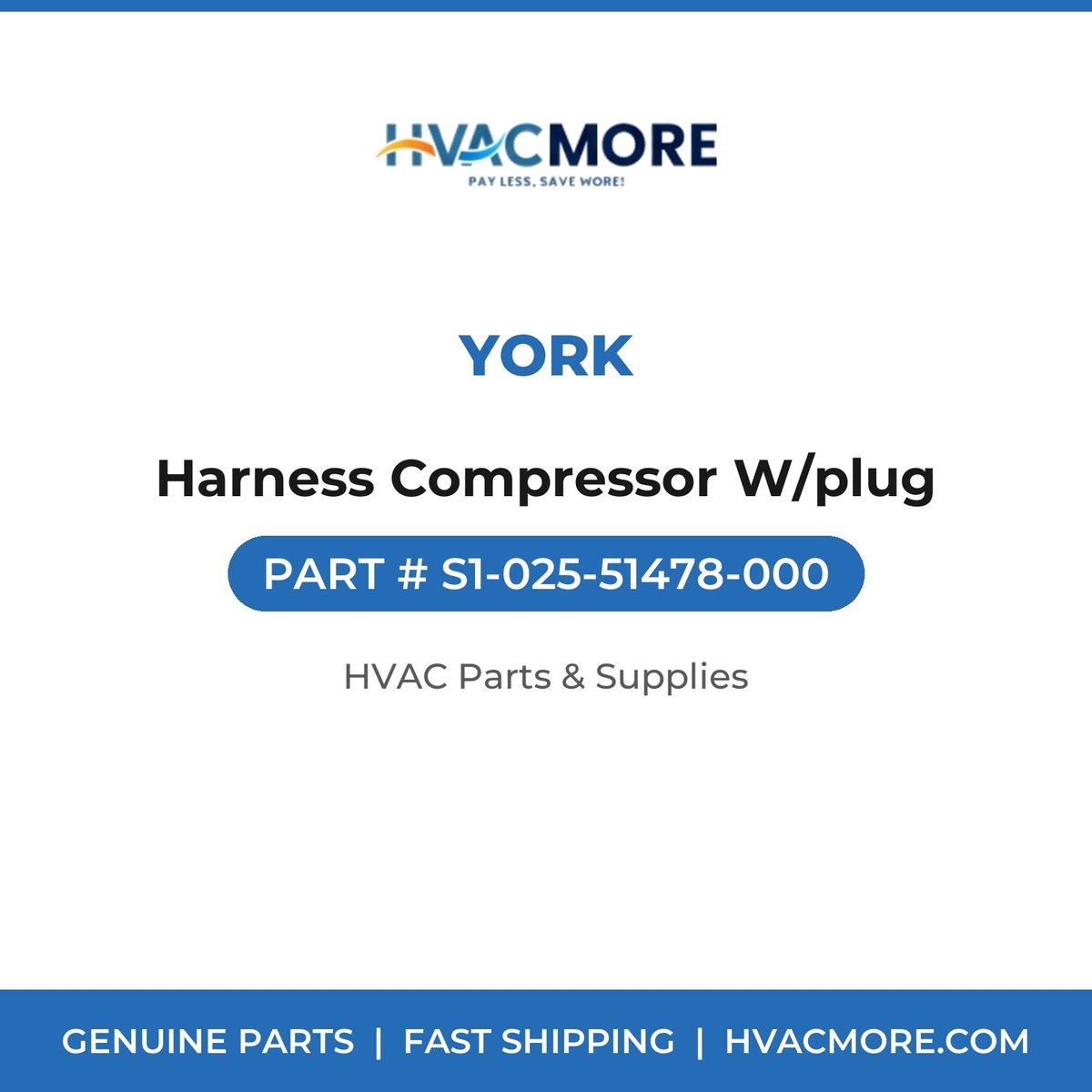 York Harness Compressor W/plug S1-025-51478-000