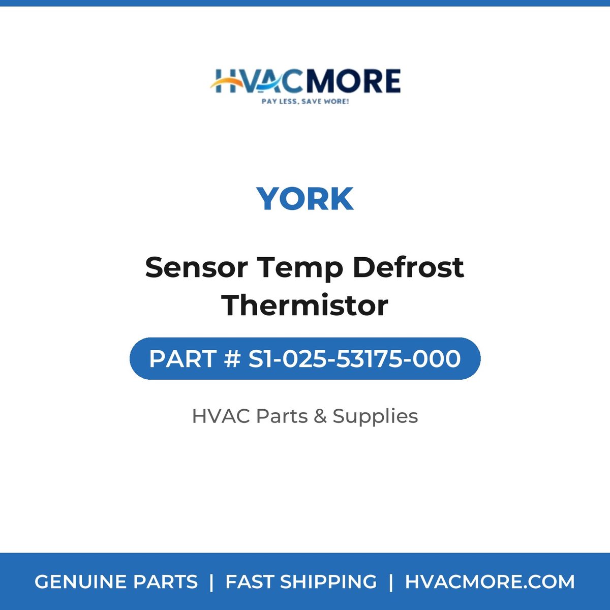 York Sensor Temp Defrost Thermistor S1-025-53175-000
