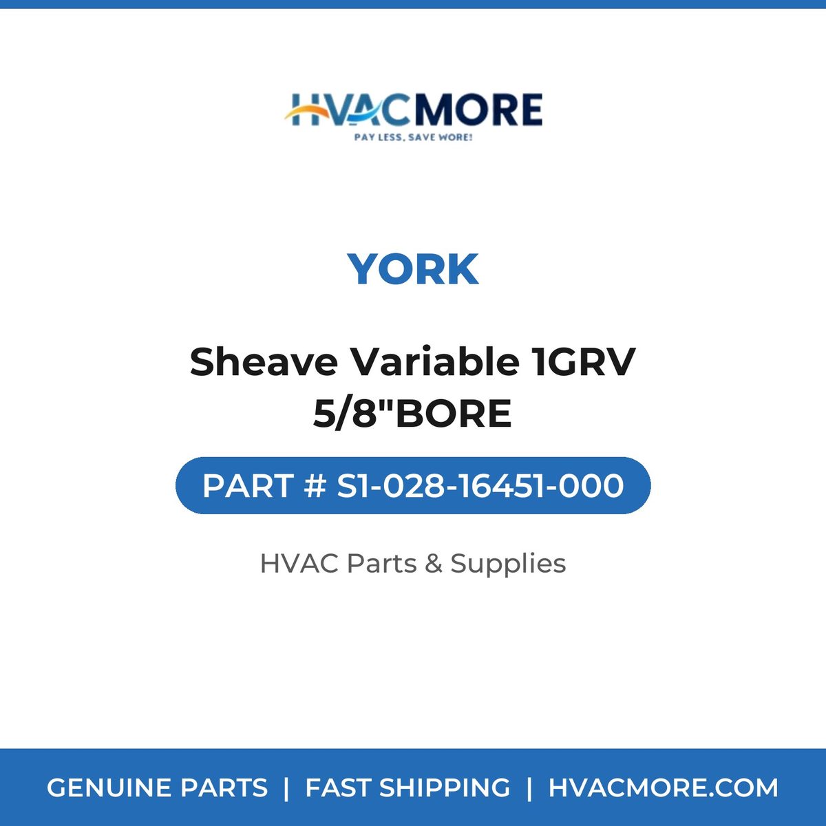York Sheave Variable 1GRV 5/8"BORE S1-028-16451-000