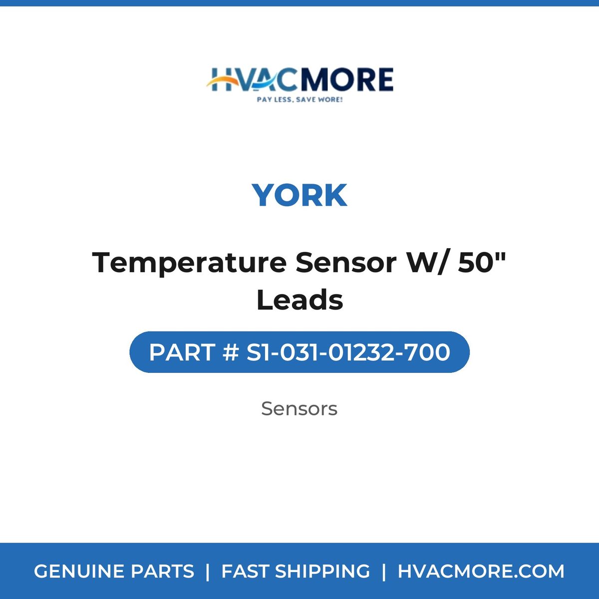 York Temperature Sensor W/ 50" Leads S1-031-01232-700