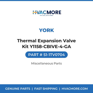York Thermal Expansion Valve Kit Y1158-CBIVE-4-GA S1-1TV0704