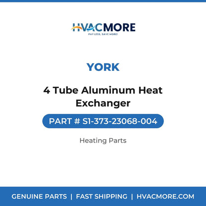 York 4 Tube Aluminum Heat Exchanger S1-373-23068-004