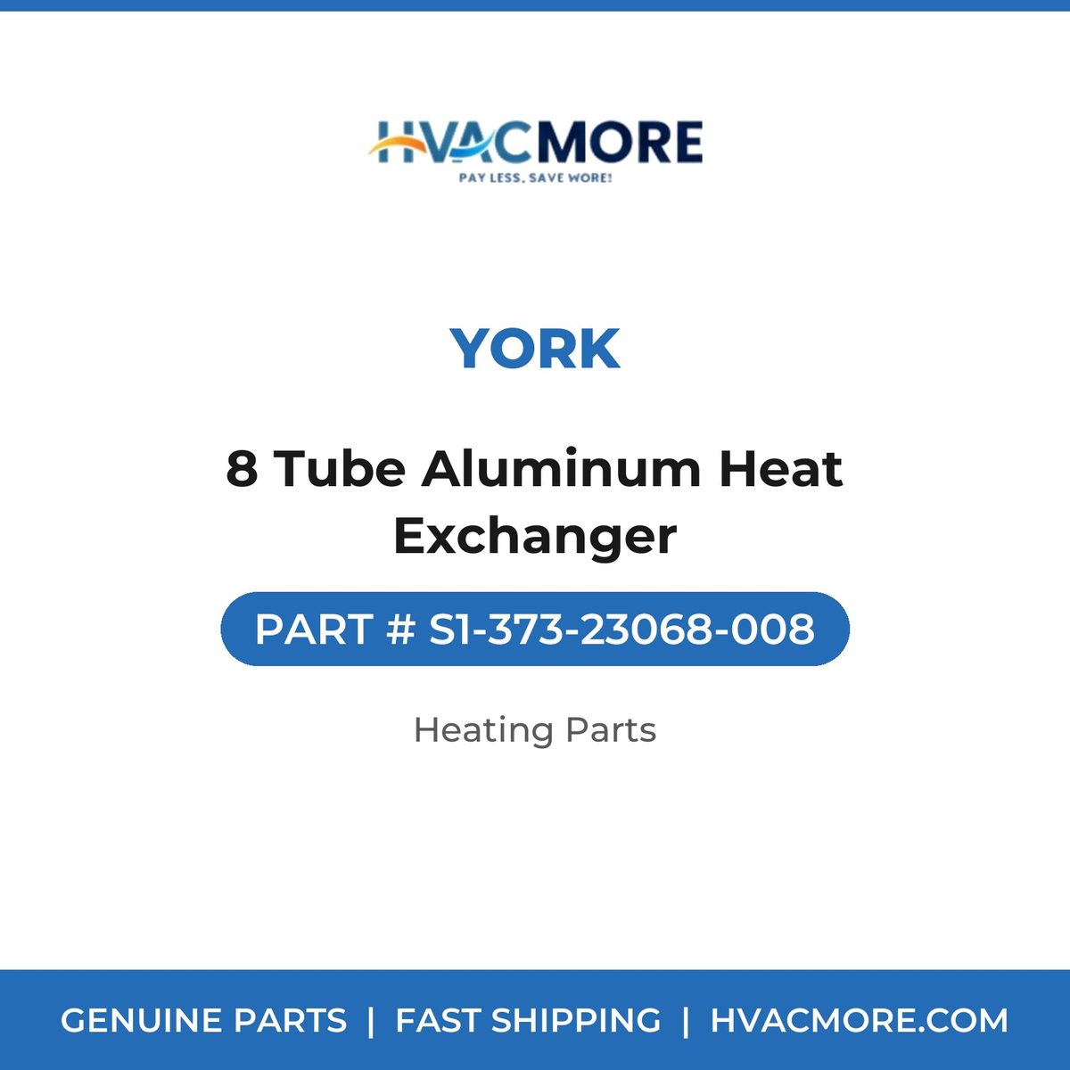York 8 Tube Aluminum Heat Exchanger S1-373-23068-008
