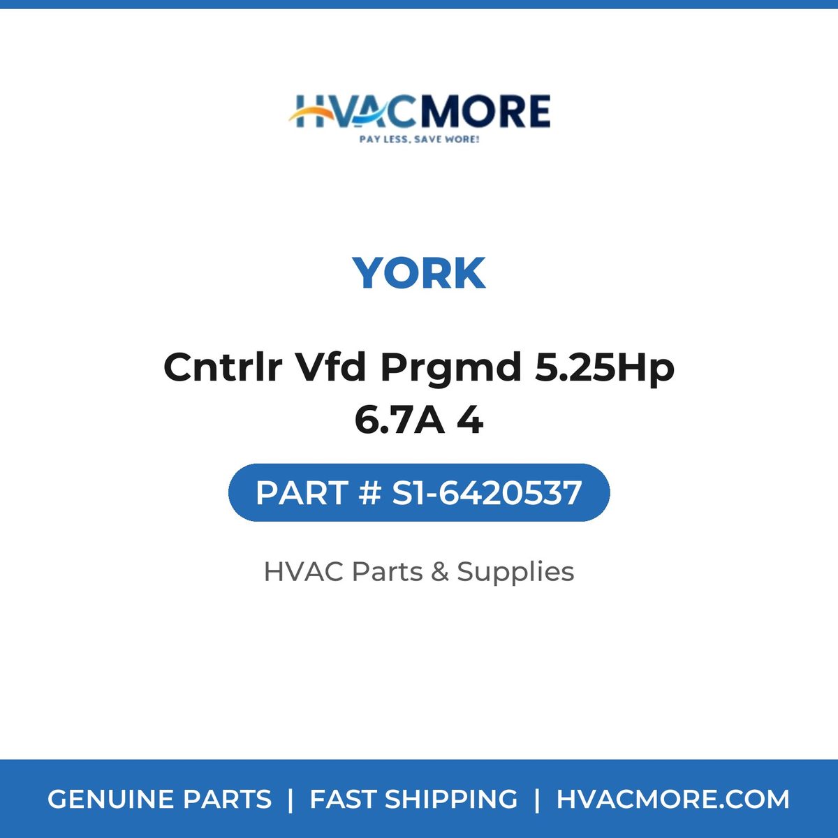 York Cntrlr Vfd Prgmd 5.25Hp 6.7A 4 S1-6420537