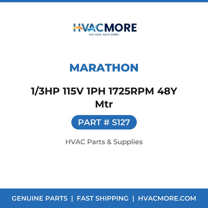 Marathon 1/3HP 115V 1PH 1725RPM 48Y Mtr S127
