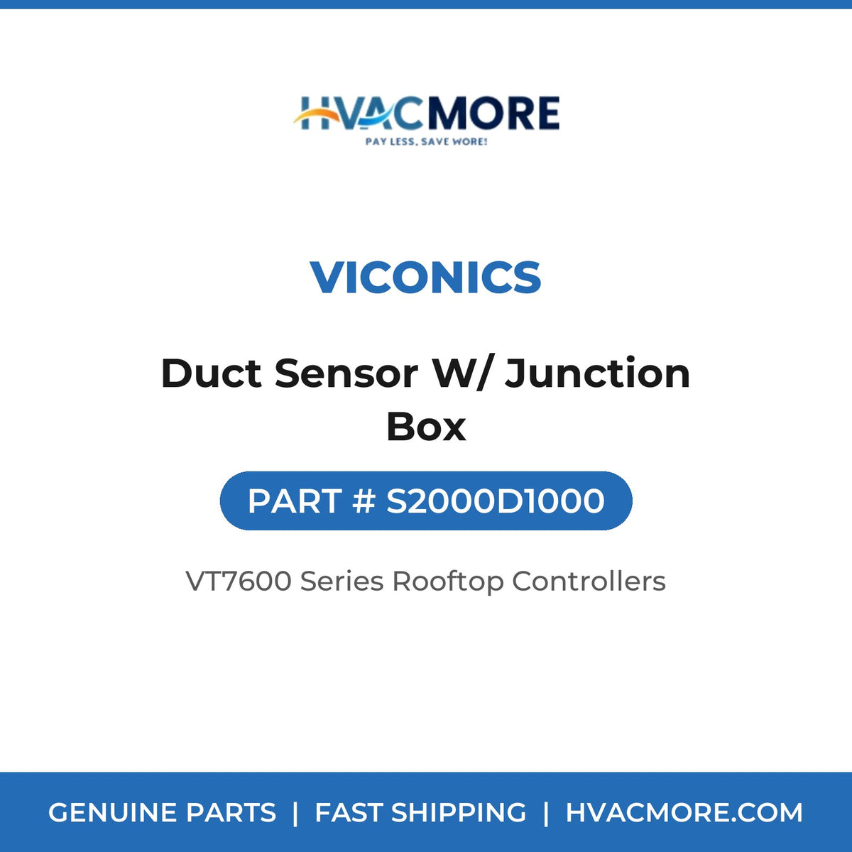 Viconics Duct Sensor W/ Junction Box S2000D1000