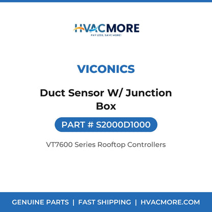 Viconics Duct Sensor W/ Junction Box S2000D1000
