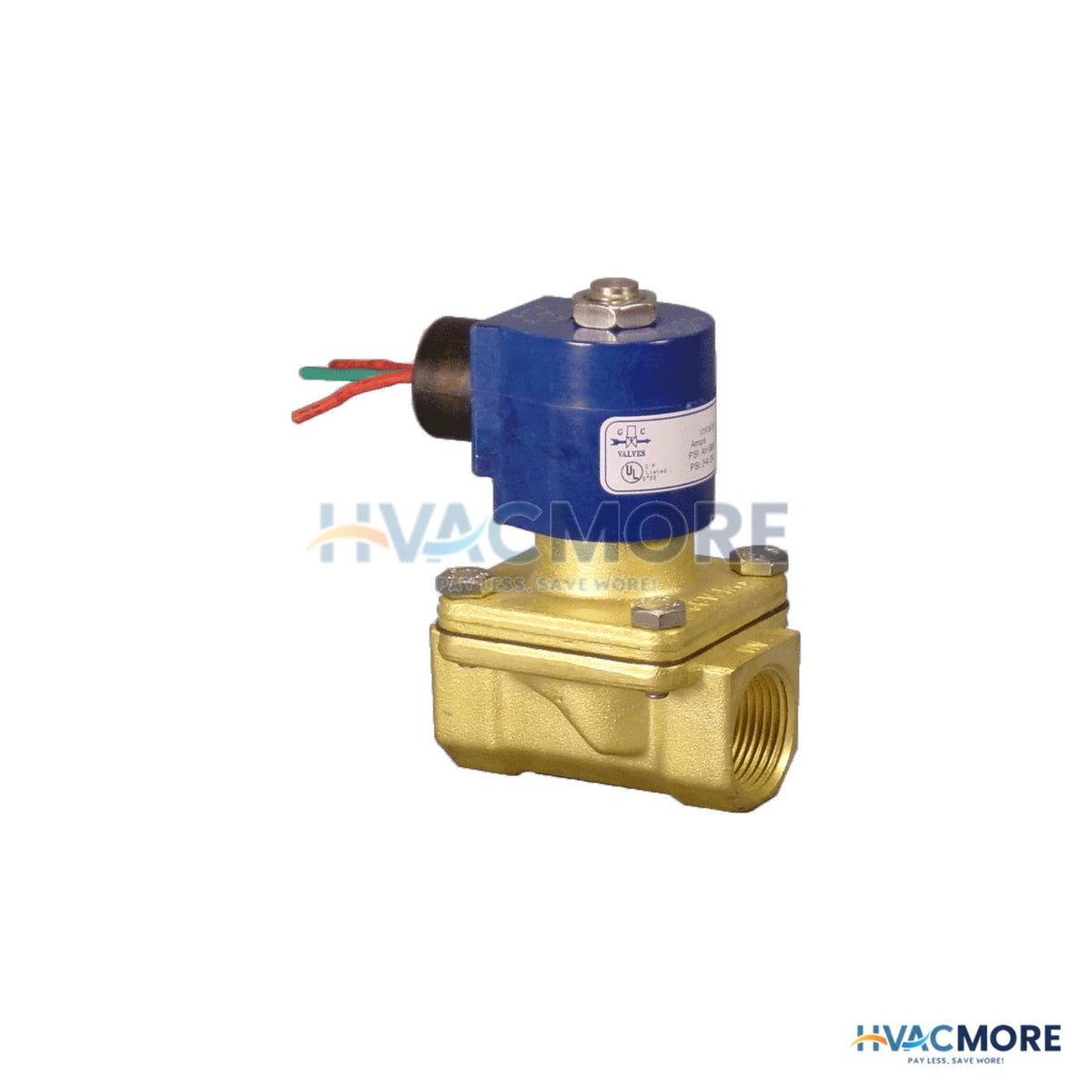 GC Valves 1/2" NPT Normally Closed 2-WAY Brass Solenoid Valve (110/120V AC) S201GH02V5DG4