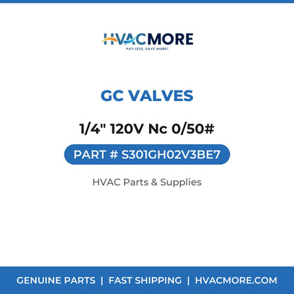 GC Valves 1/4" 120V Nc 0/50# S301GH02V3BE7