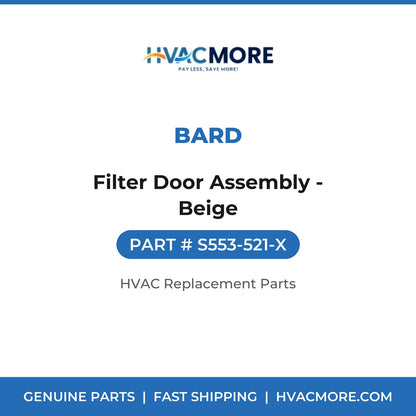 Bard Filter Door Assembly - Beige S553-521-X