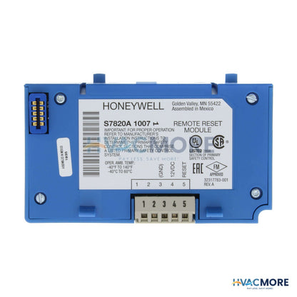 Honeywell Remote Reset Module W/ 203541 5-WIRE Connector S7820A1007