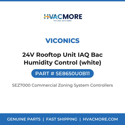 Viconics 24V Rooftop Unit IAQ Bac Humidity Control (white) SE8650U0B11