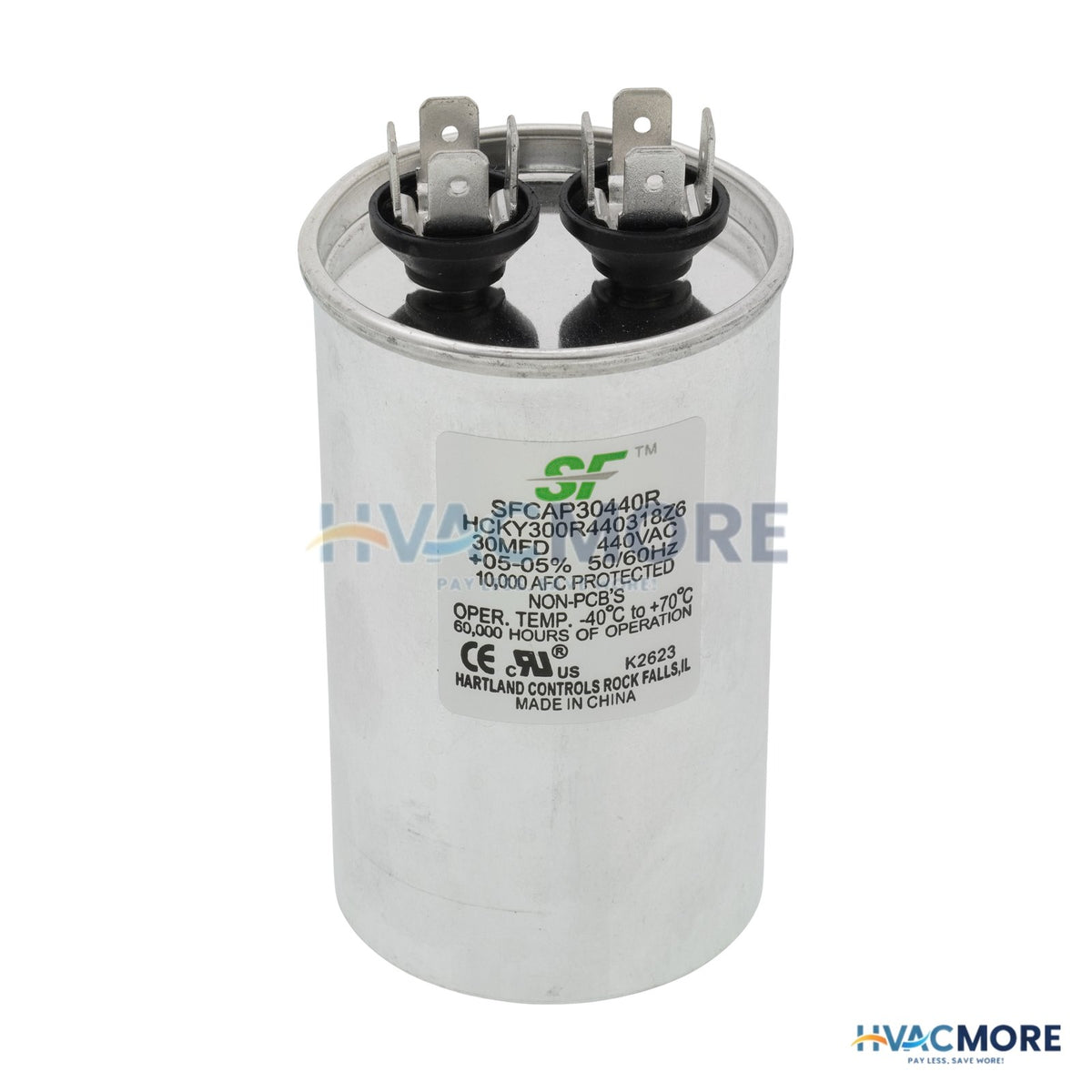 Trane Run Capacitor 30 MFD 440V Round SFCAP30440R