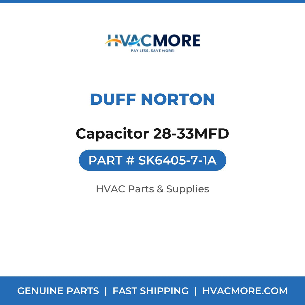 Duff Norton Capacitor 28-33MFD SK6405-7-1A
