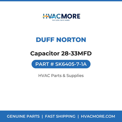 Duff Norton Capacitor 28-33MFD SK6405-7-1A