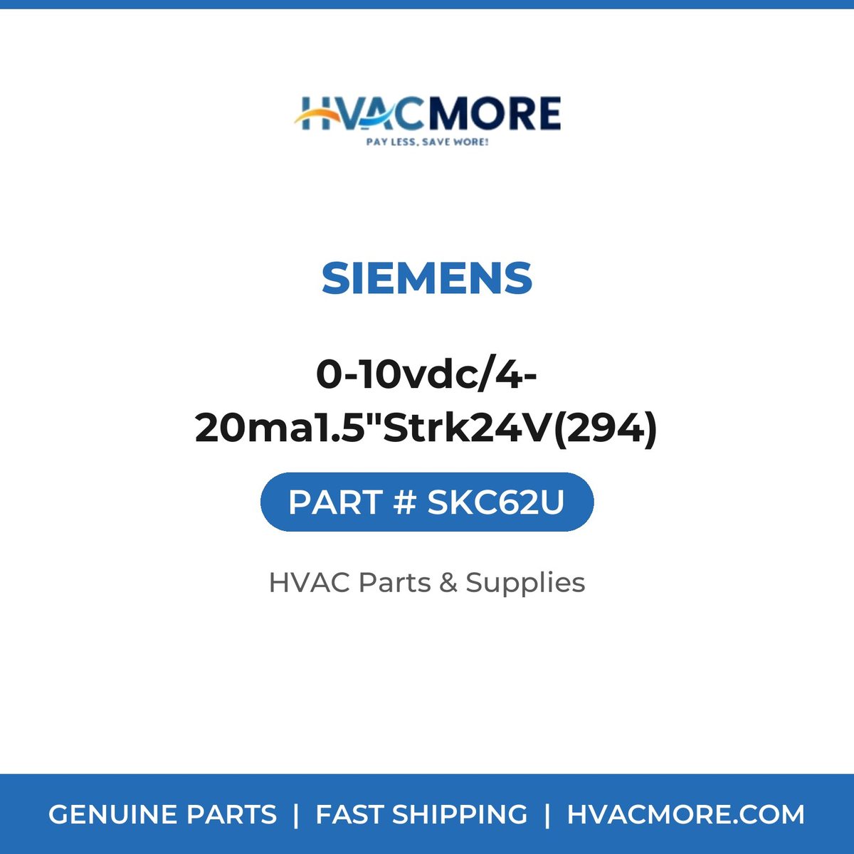 Siemens 0-10vdc/4-20ma1.5"Strk24V(294) SKC62U