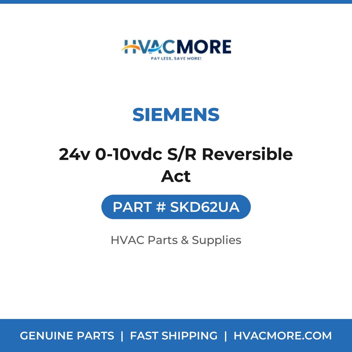 Siemens 24v 0-10vdc S/R Reversible Act SKD62UA