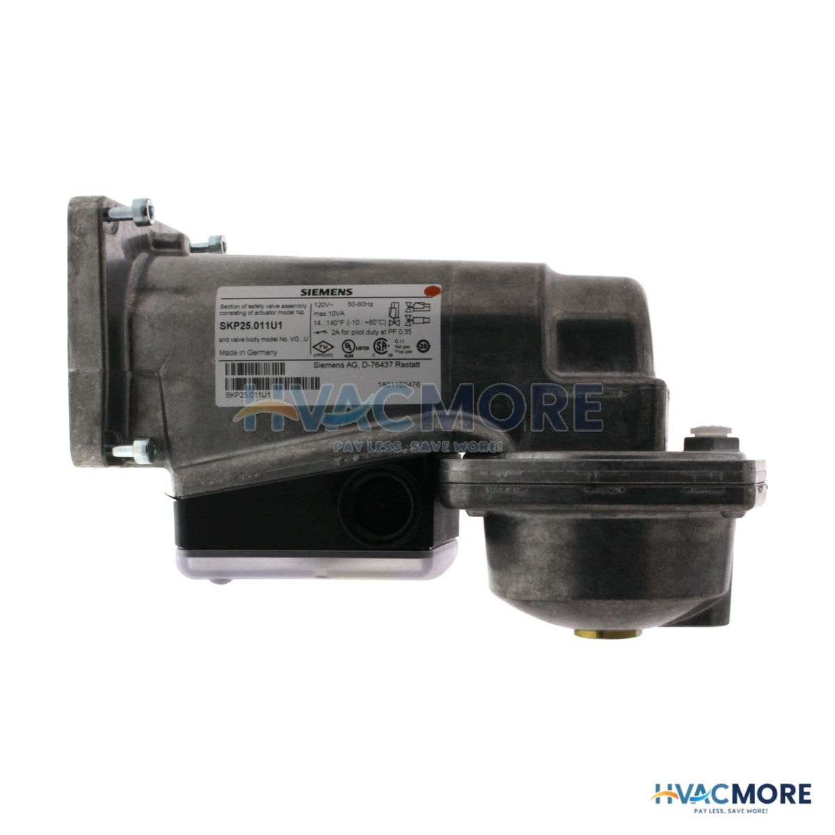 Siemens 120V Pressure Regulating Gas Valve Actuator Safety Shut-off Function SKP25.011U1