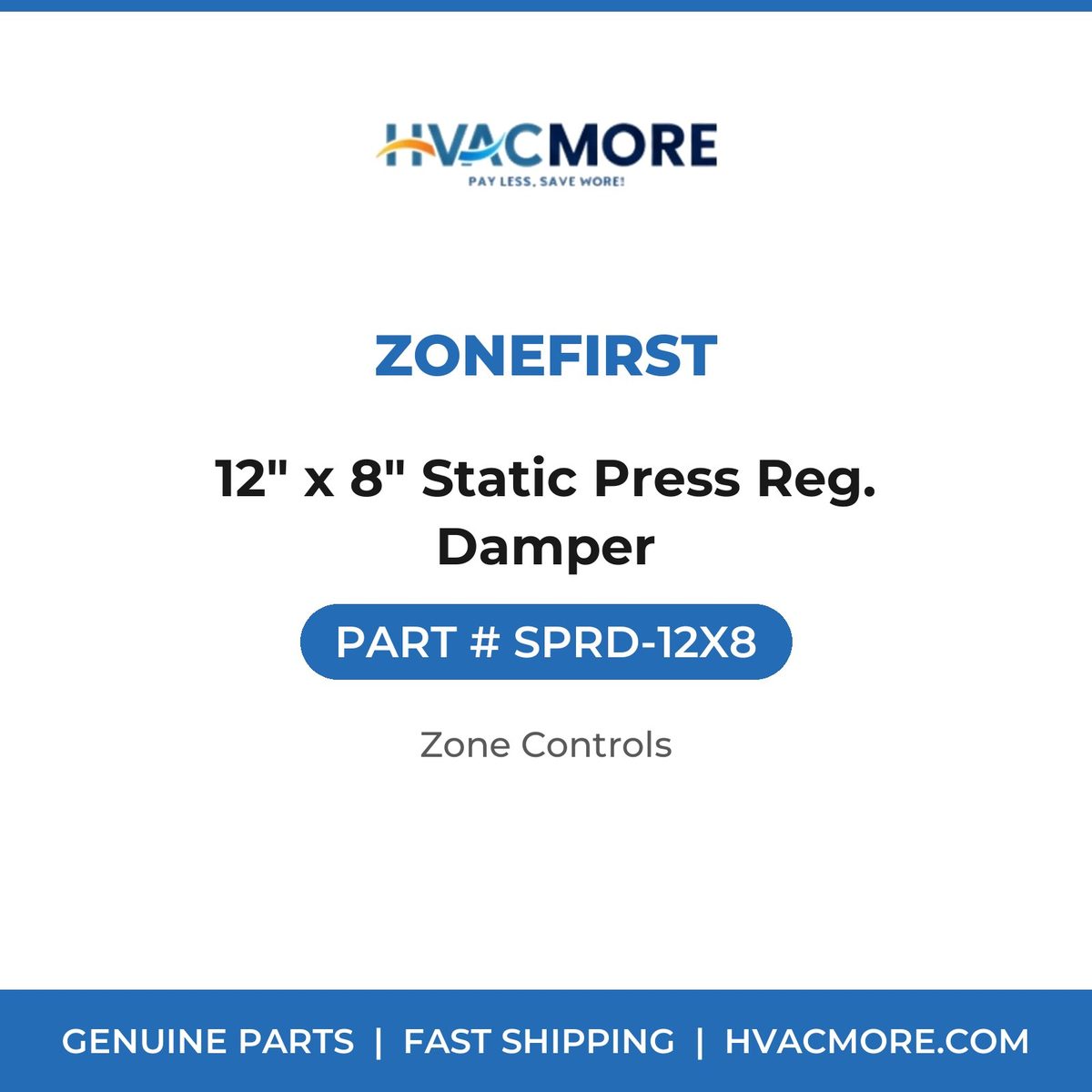 ZoneFirst 12" x 8" Static Press Reg. Damper SPRD-12X8