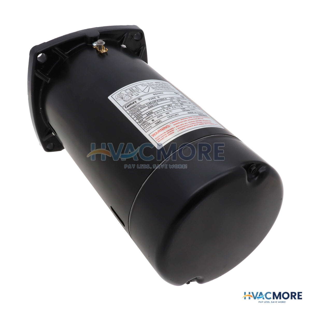 Century 1/2 HP 115/230V Square Flange Pool Filter Motor, 1 PH, 3450 RPM, 48Y Frame, ODP SQ1052