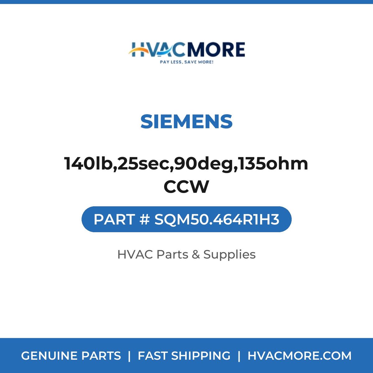Siemens 140lb,25sec,90deg,135ohm CCW SQM50.464R1H3