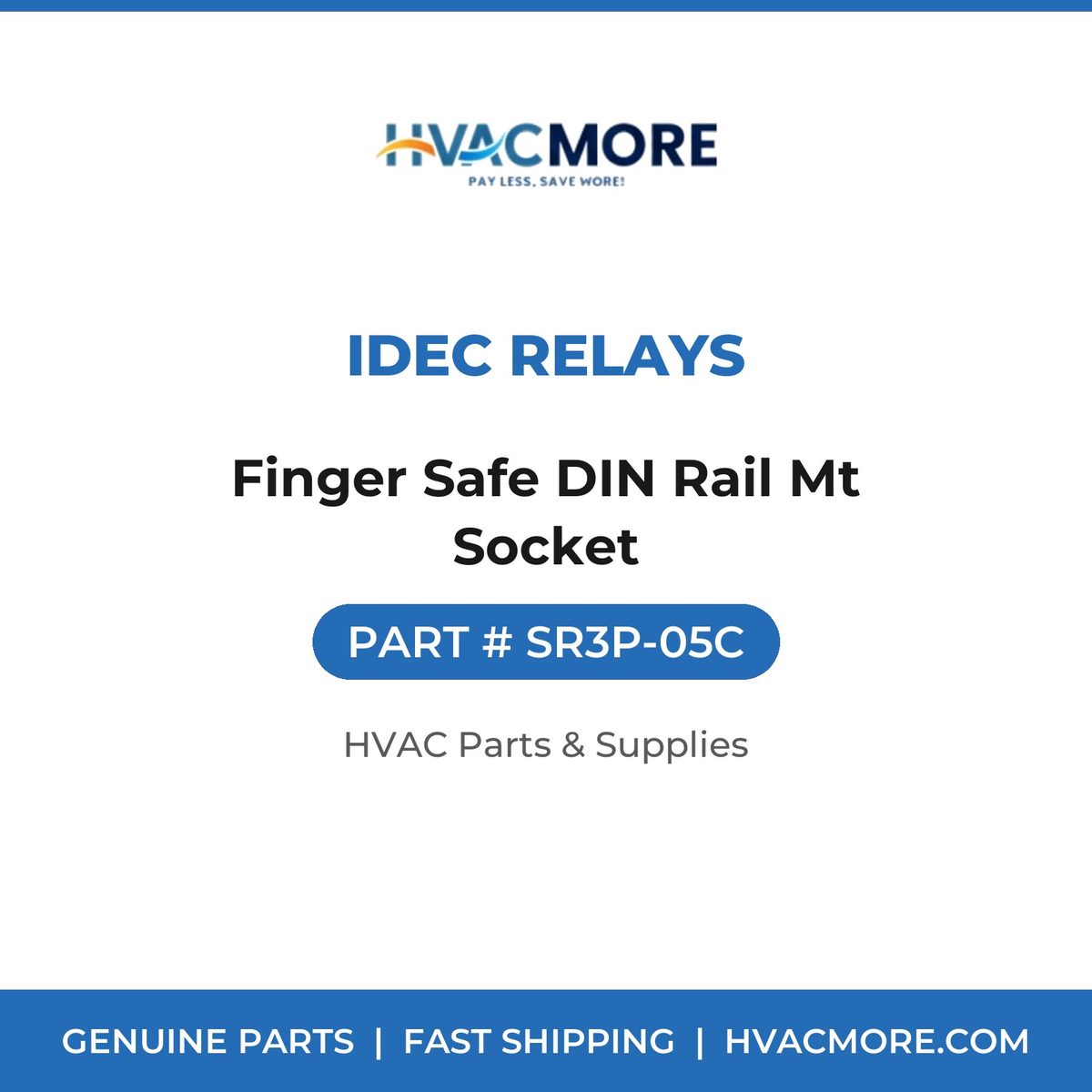 IDEC Relays Finger Safe DIN Rail Mt Socket SR3P-05C