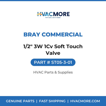 Bray Commercial 1/2" 3W 1Cv Soft Touch Valve ST05-3-01