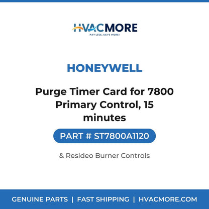 Honeywell Purge Timer Card for 7800 Primary Control, 15 minutes ST7800A1120