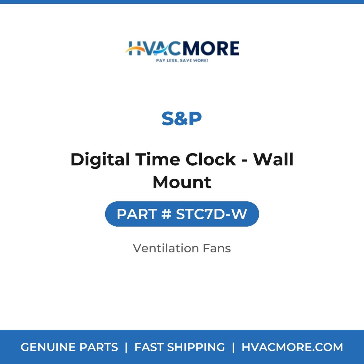 S&P Digital Time Clock - Wall Mount STC7D-W